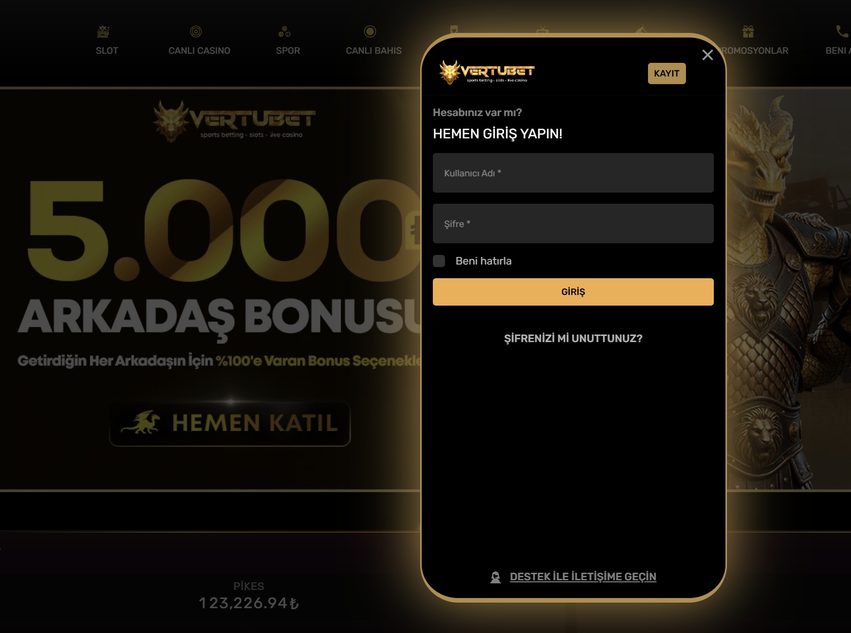 vertubet giriş